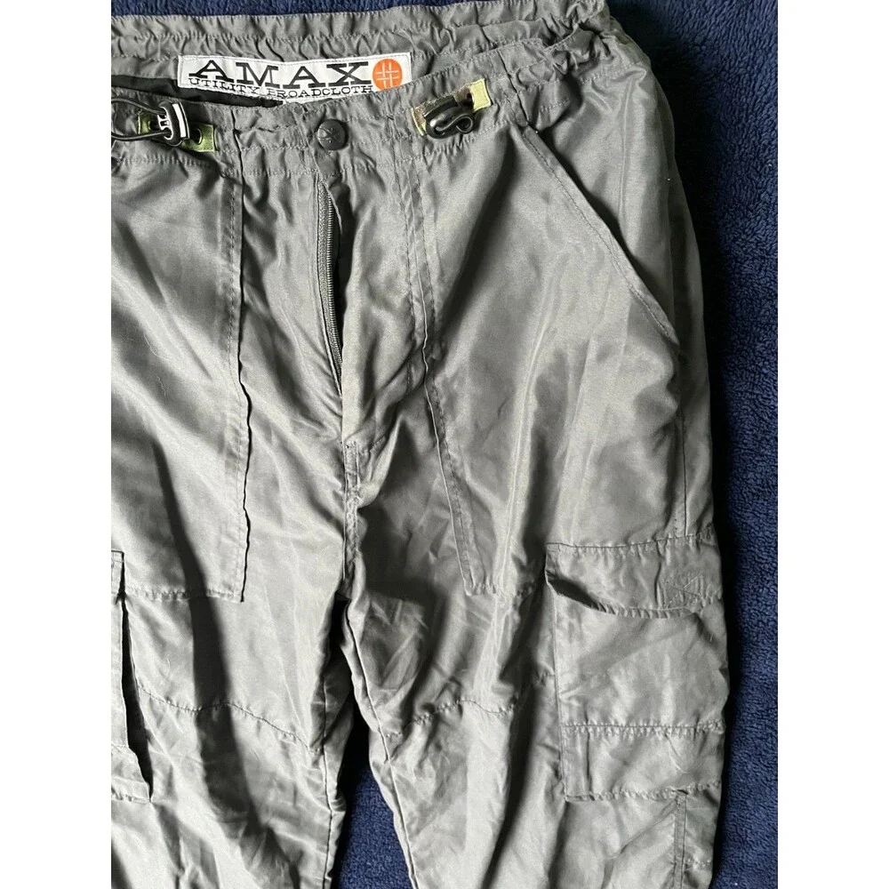 Rare Vintage AMAX Utility Broadcloth Gray Pants Men's 32x34